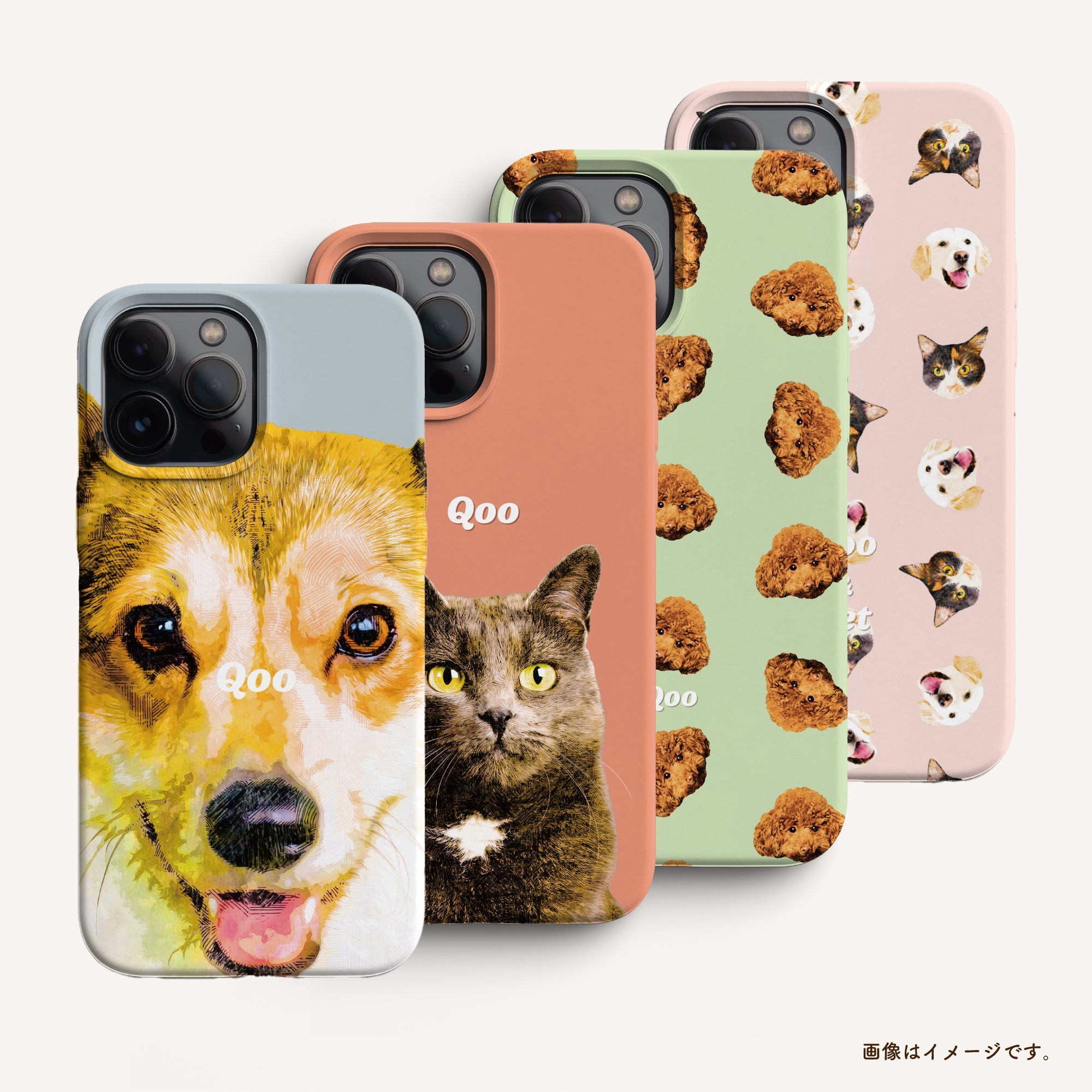 ペットの写真でオリジナル似顔絵スマホケース - うちの子グッズ Qoo │ ペットの写真を送るだけオリジナルうちの子グッズなら