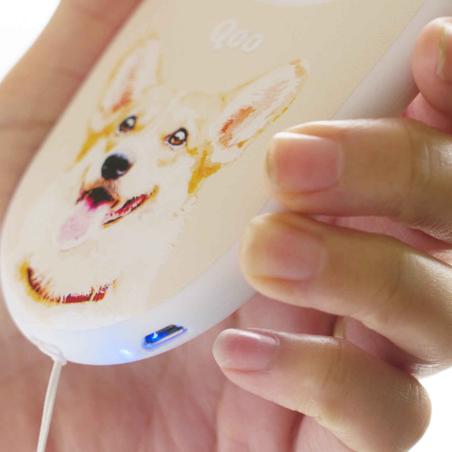 ペットの写真でオリジナルハンディファン (似顔絵ハンディファン) - うちの子グッズ Qoo │ ペットの写真を送るだけオリジナルうちの子グッズなら