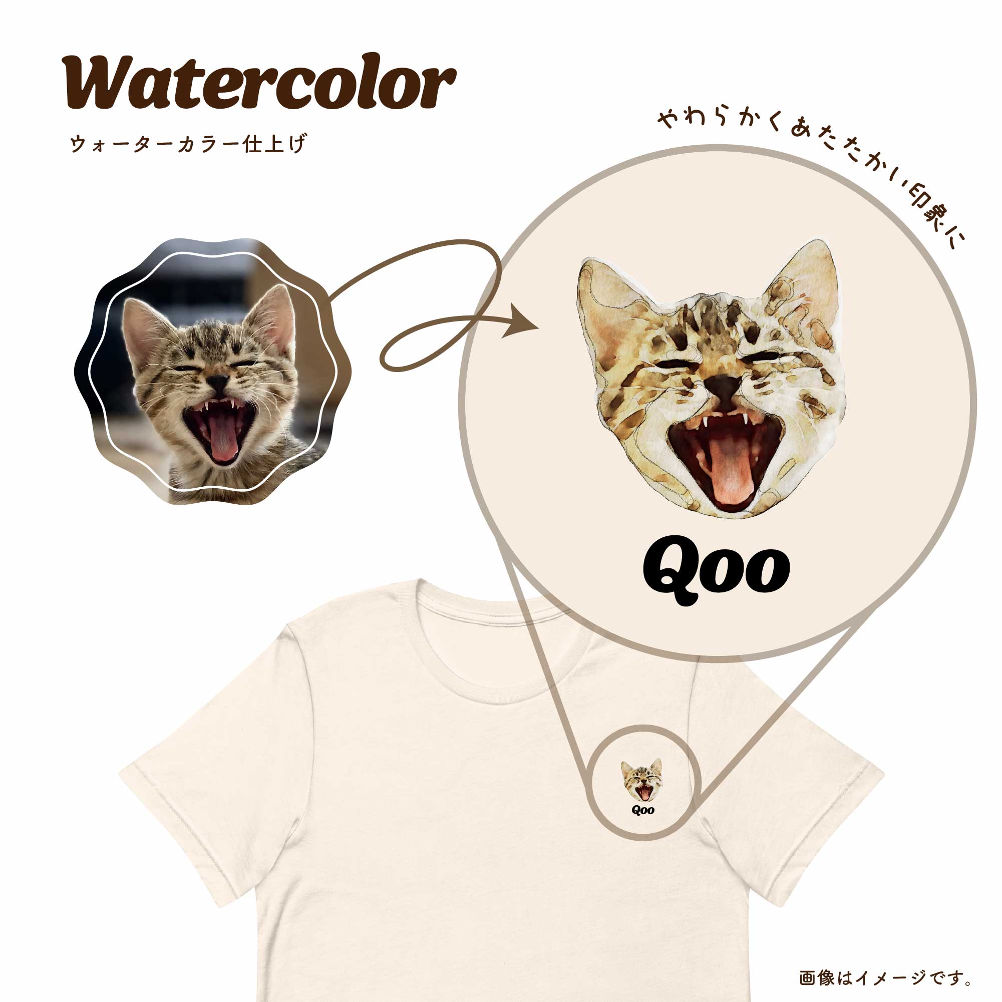 ペットの写真でオリジナルTシャツ (似顔絵Tシャツ) - うちの子グッズ Qoo │ ペットの写真を送るだけオリジナルうちの子グッズなら