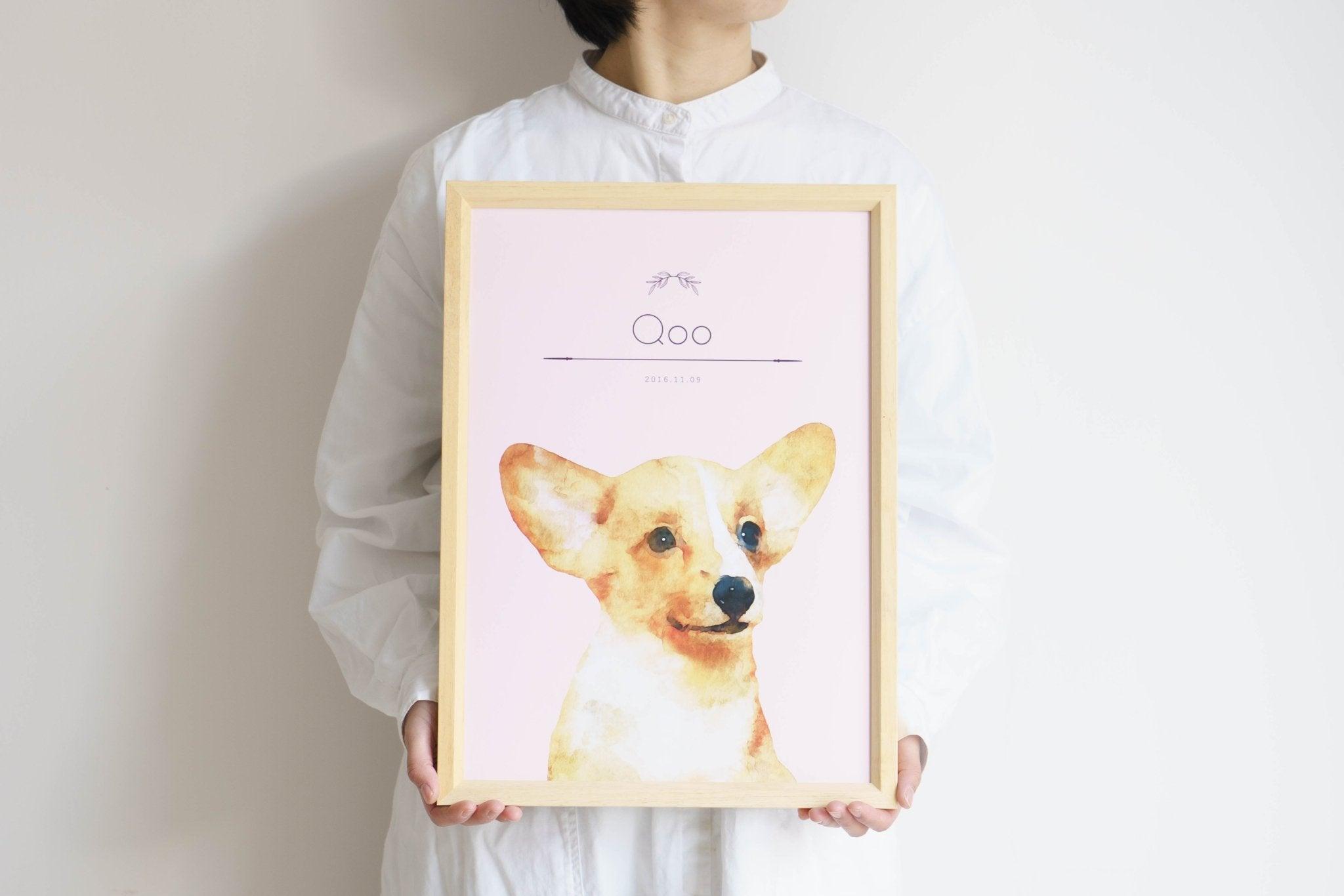 アートポスターフレーム (似顔絵ポスターフレーム) - うちの子グッズ Qoo