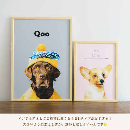 ペットの写真でオリジナルアートポスターフレーム (似顔絵ポスターフレーム) - うちの子グッズ Qoo │ ペットの写真を送るだけオリジナルうちの子グッズなら