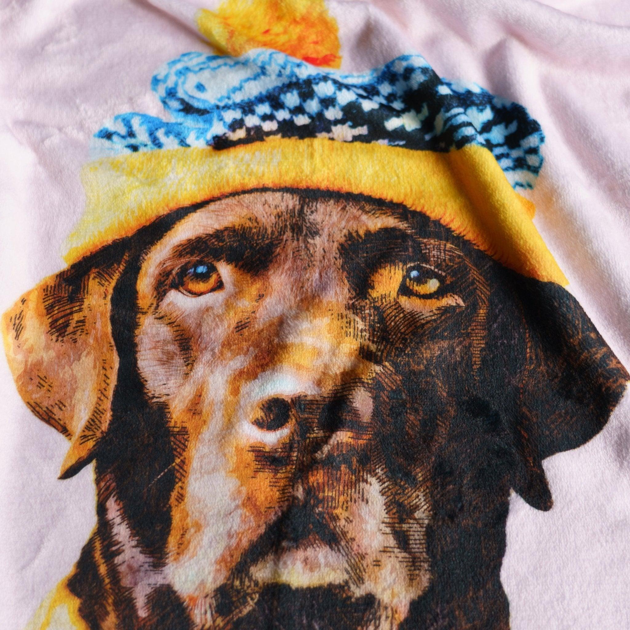 ペットの写真でオリジナル似顔絵ブランケット - うちの子グッズ Qoo │ ペットの写真を送るだけオリジナルうちの子グッズなら